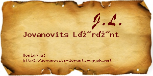 Jovanovits Lóránt névjegykártya